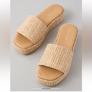 American Eagle Raffia Espadrille Flatform Sandal